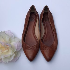 Frye Regina Brown Cap Toe Ballet Flats Size 6.5M